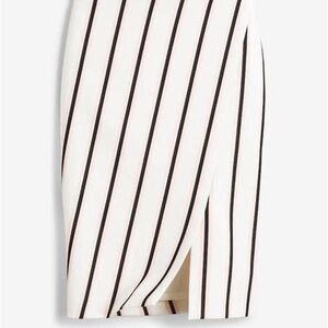 WHITE HOUSE BLACK MARKET ASYMMETRIC-SLIT STRIPE PENCIL SHIRT